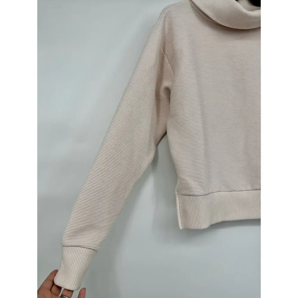 Noli Yoga Noto Ribbed pullover Sweatshirt Size S cream/blush